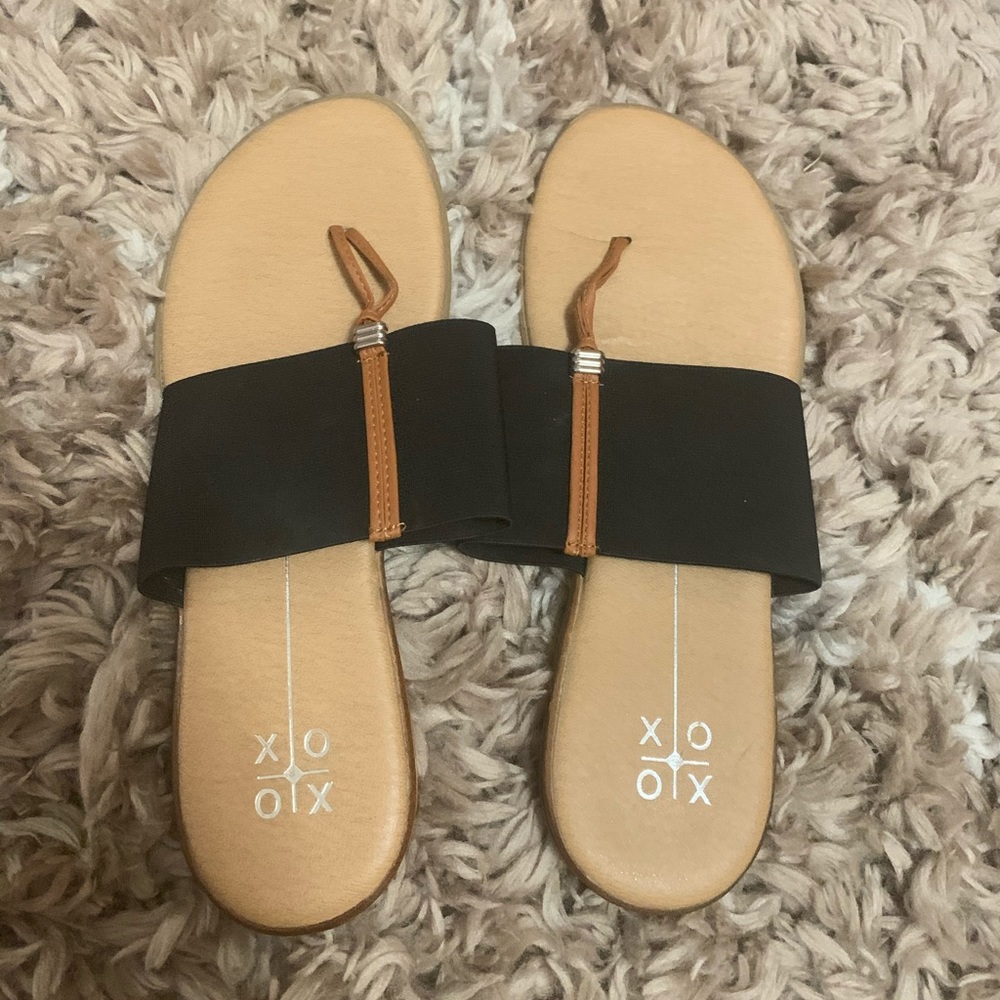 black and brown sandals